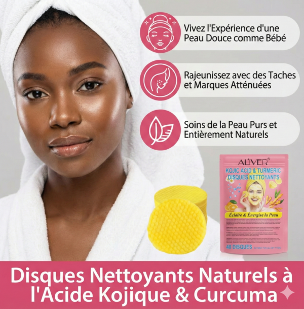 Lingettes Nettoyantes au Curcuma & Acide Kojique